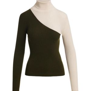 Essentiel Antwerp Black Two-Tone Ribbed-Knit Sweater