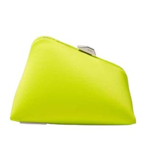 The Attico Yellow Midnight Satin Clutch