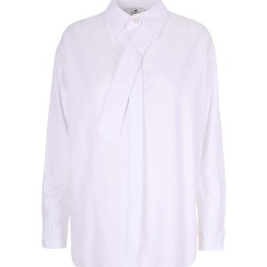 Elisabetta Franchi White Tie Detailed Regular Fit Shirt
