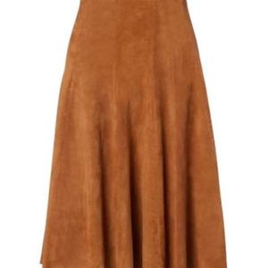 Stouls Brown Sabrina Suede Midi Skirt