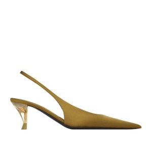 Saint Laurent Metallic Fanny Slingback Pumps