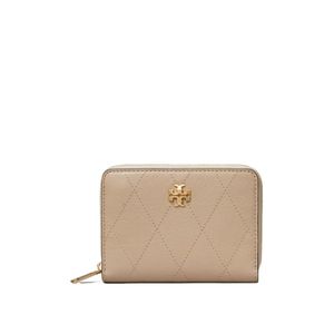 Tory Burch Natural Small Charlie Quilted Zip-Around Wallet