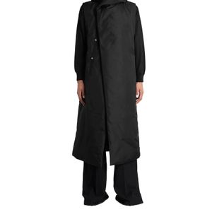 Rick Owens Black Hooded Liner Coat for men