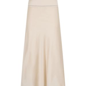 Peserico Natural High-Waist Flared Skirt