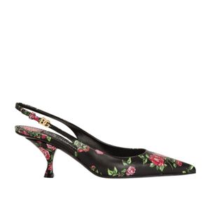 Dolce & Gabbana Brown Lollo Floral Heeled Pumps