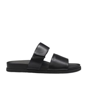 Boss Black Touch-Strap Leather Sandals for men