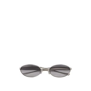 Bottega Veneta White Eyewear Oval Frame Sunglasses for men