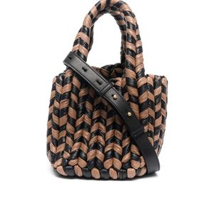 Nanushka Black Interwoven Top Handle Bag