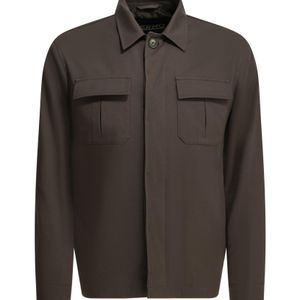 Herno Black Utility Overshirt Jacket for men