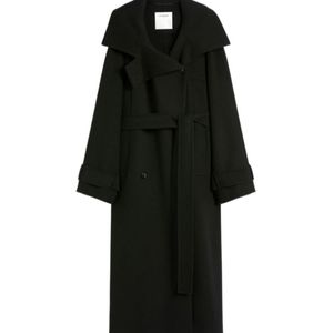 Sportmax Black Yole Double-Breasted Belted Long Coat