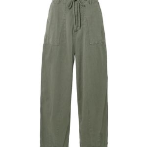 James Perse Green Cotton-Blend Tapered Pants