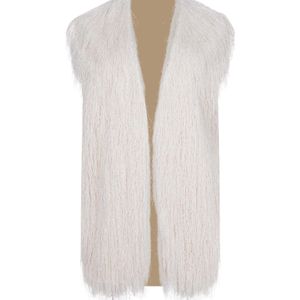 Alysi White Fringed Open-Front Jacket