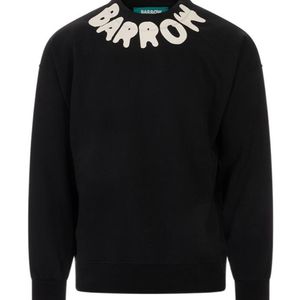 Barrow Black Logo Printed Crew-Neck Sweatshirt for men