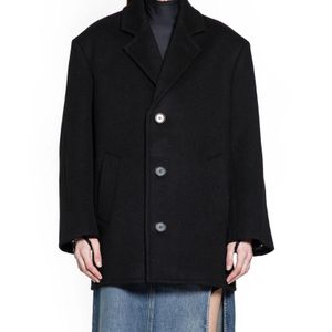Coperni Black Collarless Long-Sleeve Coat