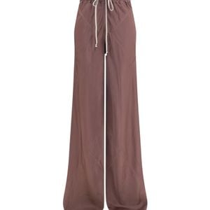 Rick Owens Brown Wide-Leg Silk Pants