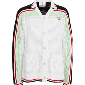 Casablanca White Tennis Crochet Sweater for men