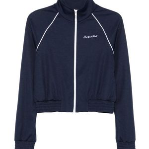 Sporty & Rich Blue Signature Logo Retro Track Jacket