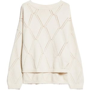 Weekend by Maxmara White Crewneck Asymmetric Oversized Jumper