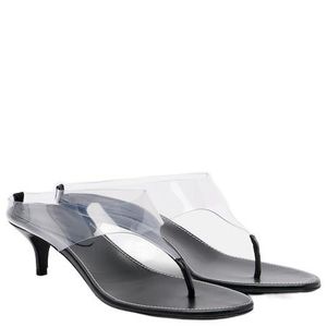 Magda Butrym Grey Leather And Pvc Thong Sandals