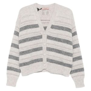 Twinset Grey Striped Cardigan