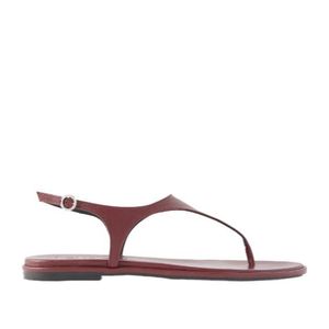Aeyde Brown Leather Thong Sandals