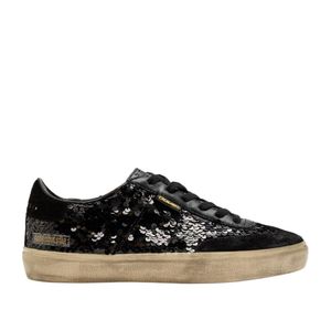 Golden Goose Deluxe Brand Black Soul Star Sequin-Embellished Leather Sneakers