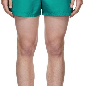 Versace Green Greca Logo Swim Shorts for men