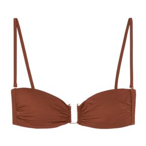 Max Mara Brown Jersey Bandeau Bikini Top