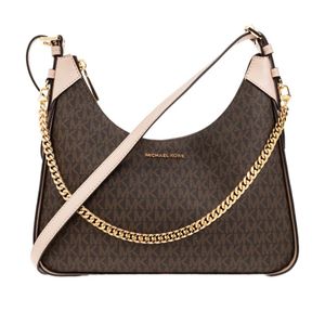 Michael Kors Brown Monogram-Pattern Satchel Bag