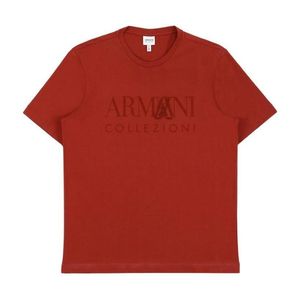 Armani Collezioni Red Logo Printed T-Shirt for men