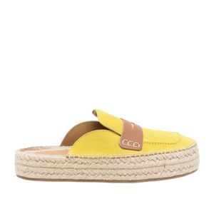 J.W. Anderson Yellow Suede Flat Straw Sandals