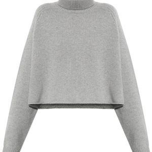 Lisa Yang Grey Turtleneck Knit Sweater