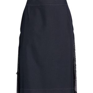 Maison Margiela Blue Elegant Solid-Color Midi Skirt