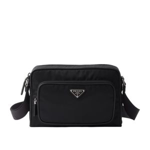 Prada Black Small Re-Nylon And Saffiano Leather Shoulder Bag for men