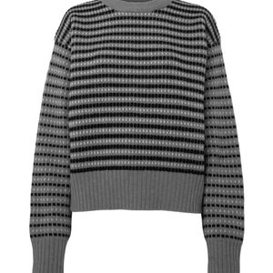 J.W. Anderson Grey Striped-Jacquard Wool Sweater