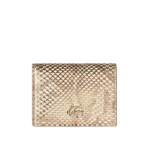 Gucci Natural Gg Marmont Python Small Wallet