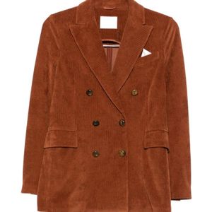 Circolo 1901 Brown Double-Breasted Corduroy Blazer