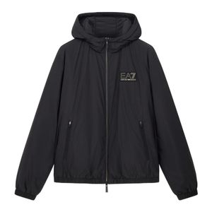 EA7 Blue Logo Insulated Hooded Jacket for men
