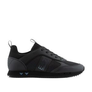 EA7 Black Logo-Print Panelled-Design Sneakers for men
