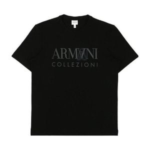 Armani Collezioni Black Logo Printed T-Shirt for men