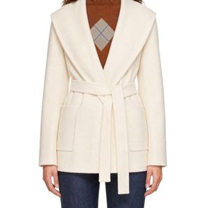 Mackage White Belted Hooded Coat