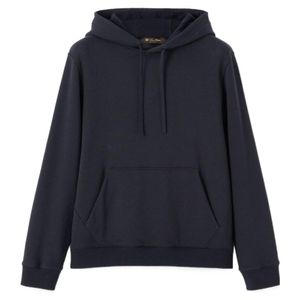 Loro Piana Blue Andamane Pouch-Pocket Hoodie for men
