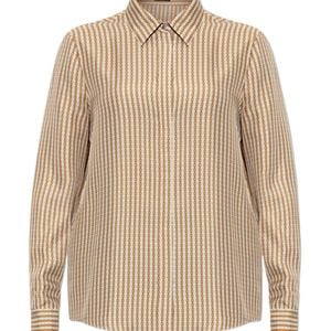Versace Natural Chain-Printed Long-Sleeved Shirt