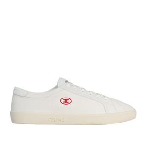 Céline White Lou Low Lace-Up Sneaker With Triomphe for men