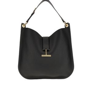 Tom Ford Black Large Tara Leather Crossbody Bag