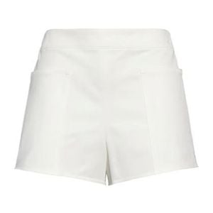 Max Mara White Solid Zip Hot Pants