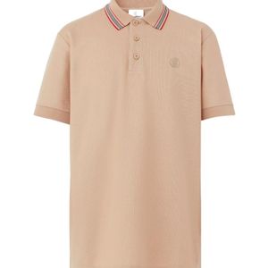 Burberry Natural Logo Embroidered Short Sleeved Polo Shirt for men