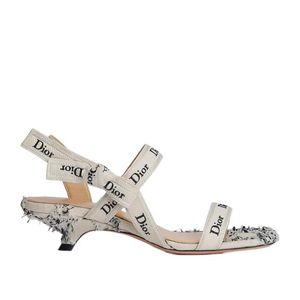 Dior White J'A Heeled Sandal With Straps