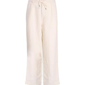 Polo Ralph Lauren White Drawstring Linen Trousers for men
