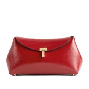 Totême  Red T-Lock Clutch Bag